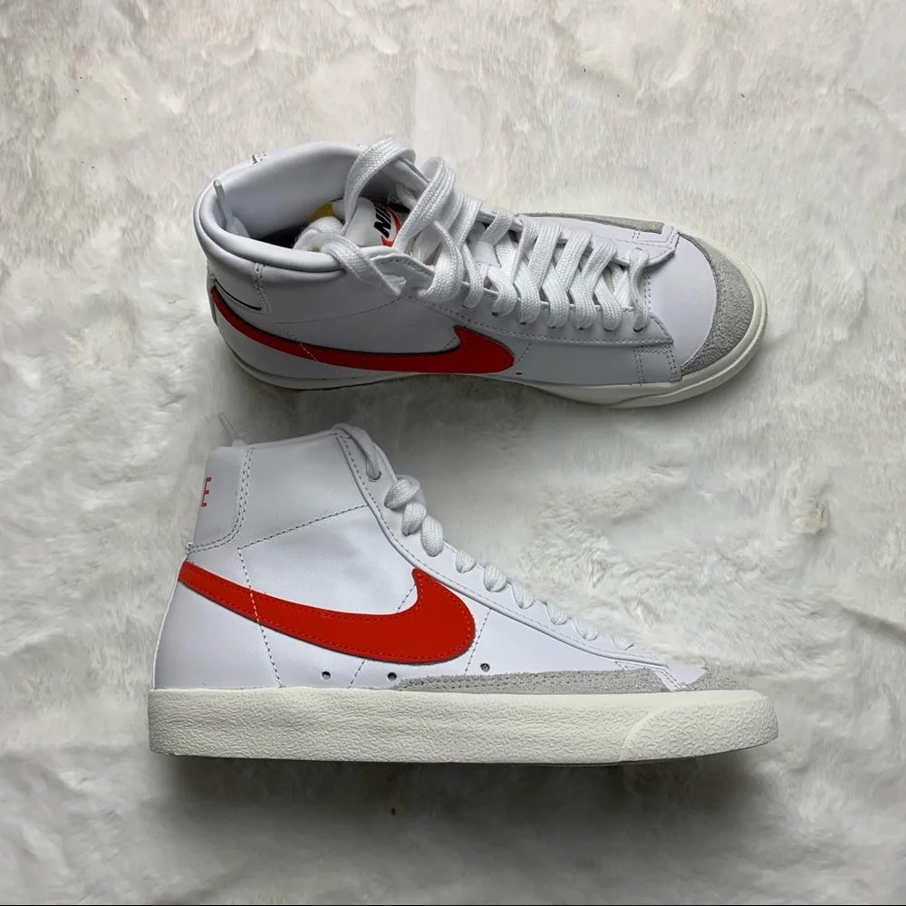 Nike Women's White & Red High-Top Sneakers